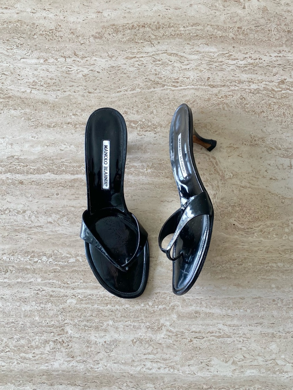 Vintage Manolo Blahnik Thong Sandal Heels